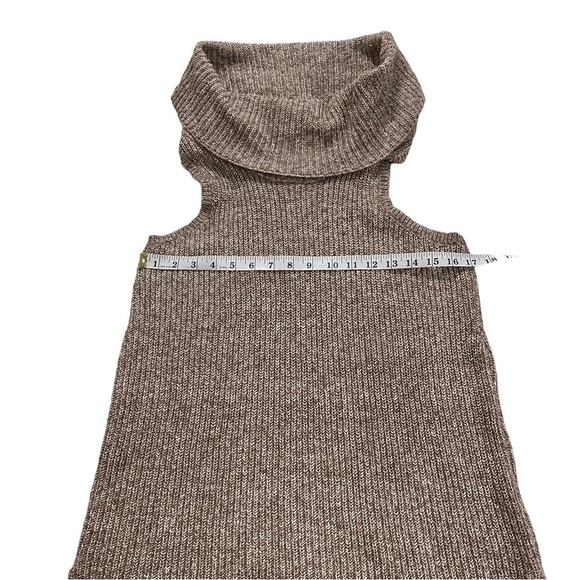 BKE Buckle Red Label Women Tan Knit Cowl Neck Sleeveless Sweater Mini Dress Sz M - Picture 11 of 13